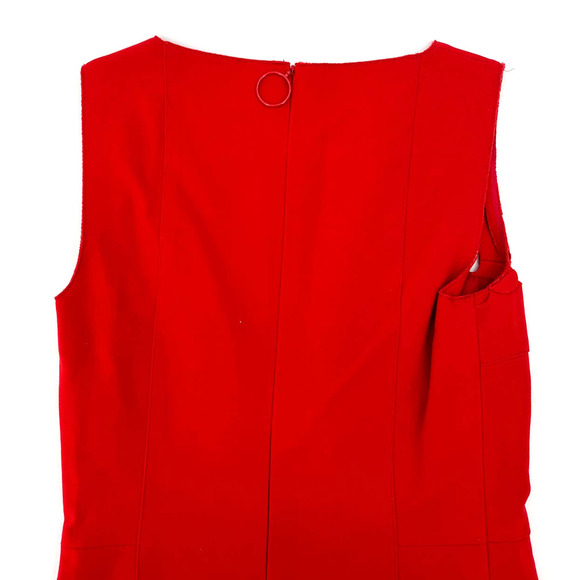 AKRIS Dot Appliqué Ponte Sheath Dress Punto Red Sheath Cocktail Dress 2 NWOT - Picture 10 of 11